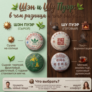 Пуэр Шэн и Шу: в чём разница — полный гайд для начинающих